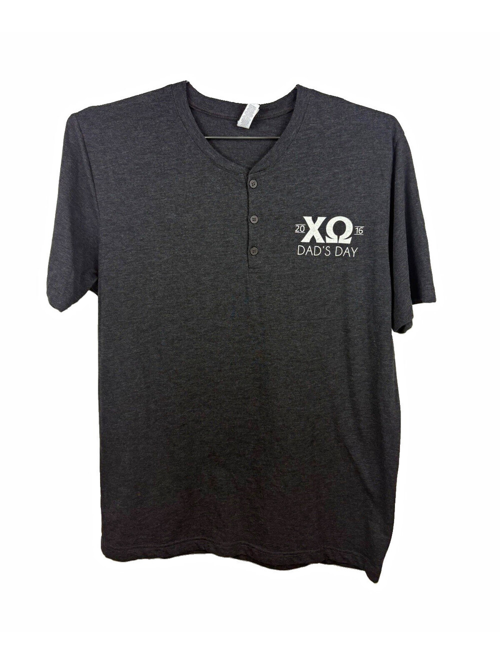 Vintage Chi Omega Dad's Day 2016 Henley T-Shirt Stillwater Oklahoma